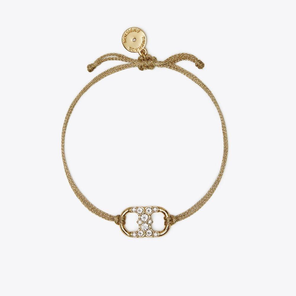 Tory Burch Embrace Ambition Crystal Pave Bracelet on Card - GOLD